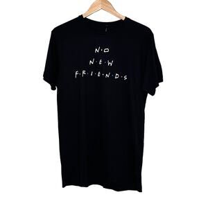 NWT SLC LOS ANGELES "No New FRIENDS" Black T-Shirt size medium